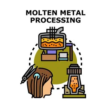 Molten metal processing industry concept Stock Illustration