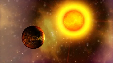 Molten planet pulsating hot to cold (loops) HD Stock Footage 6529862
