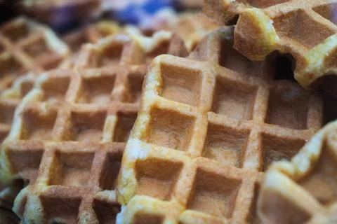 A moltitude of waffles Stock Photos