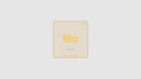 Molybdenum Mo Periodic Table Element Tile Labeled Animation Video Overlay Alpha Stockbeeldmateriaal 339369577