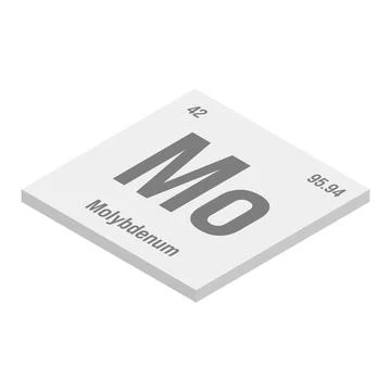 Molybdenum, Mo, periodic table element Stock Illustration