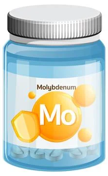 Molybdenum Supplement Bottle Vector Illustration Stock Illustration