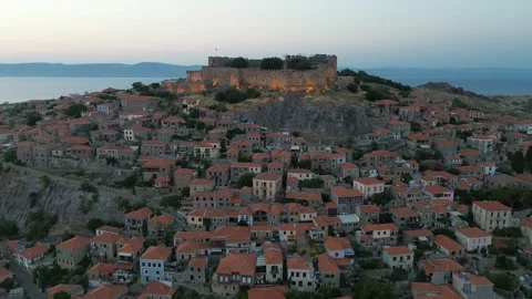 Molyvo's castle Stock Footage 340471693