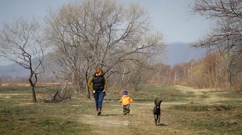 Mom and son Stock Footage 37842575