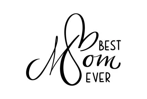 Mom best ever text in vector expressive typography and heart detail. Ideal fo Stock Illustration
