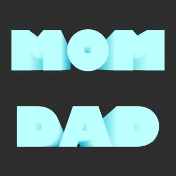 Mom dad text effect Stock Illustration