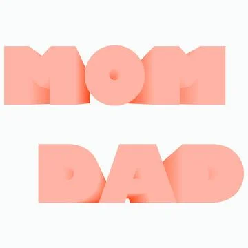 Mom dad text effect Stock Illustration