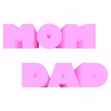 Mom dad text effect Stock Illustration