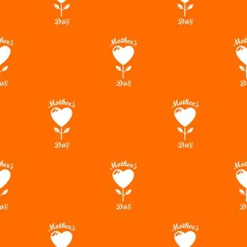 Mom day pattern vector orange Stock Illustration