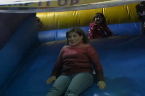 Mom Going Down Big Slide 動画素材 10710083