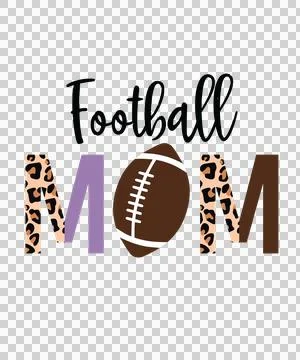 Mom Leopard Black Print Text With Central football Stock Illustration
