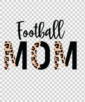 Mom Leopard Black Print Text With Cursive white Stock Illustration