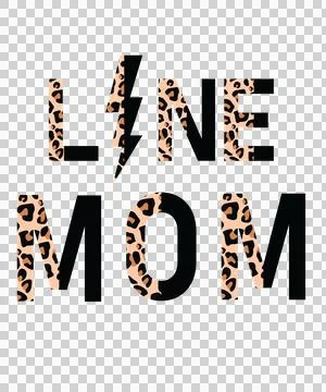 Mom Leopard Lite Mom Text With Lightning Bolt Displaying Stock Illustration