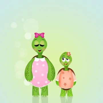 Mom turtle イラスト素材