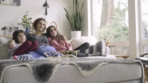 Kid Watching Tv Mom Stock Video Footage | Royalty Free Kid Watching Tv