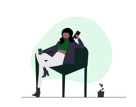 A moment relax flat Stock Illustration