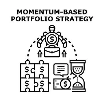 Momentum based portfolio strategy vector concept Stockillustratie