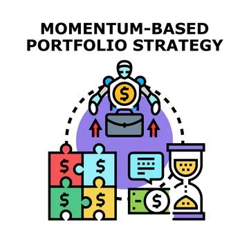 Momentum based portfolio strategy vector concept Stock Illustration