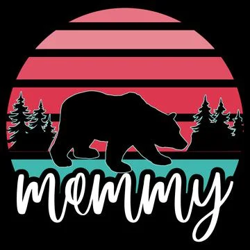Mommy bear typography design Stock-Illustration