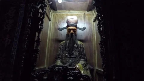 Mon Quan Than Statue inside Chua Phuoc Hai Temple, Ho Chi Minh, Vietnam Stock Footage 271197865