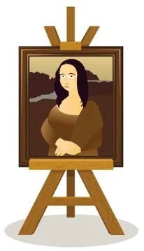 Mona lisa easel Illustrazione stock
