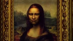 Animated Mona Lisa painted by Leonardo , Stock Video