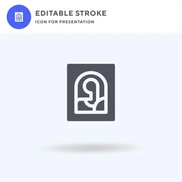 Mona Lisa icon vector, filled flat sign, solid pictogram isolated on white, l Stock Illustration