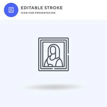 Mona Lisa icon vector, filled flat sign, solid pictogram isolated on white, logo Stock Illustration