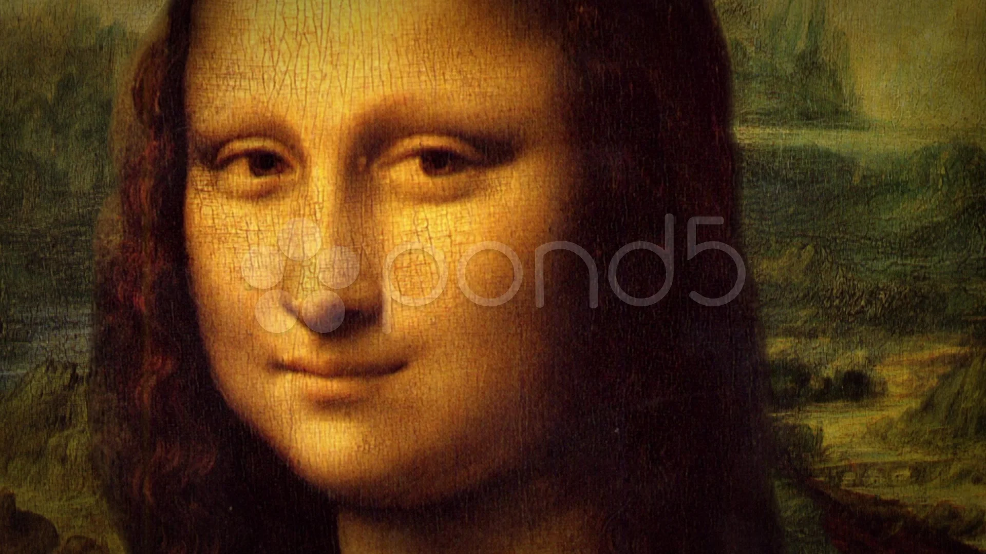 Animated Mona Lisa painted by Leonardo , Stock Video