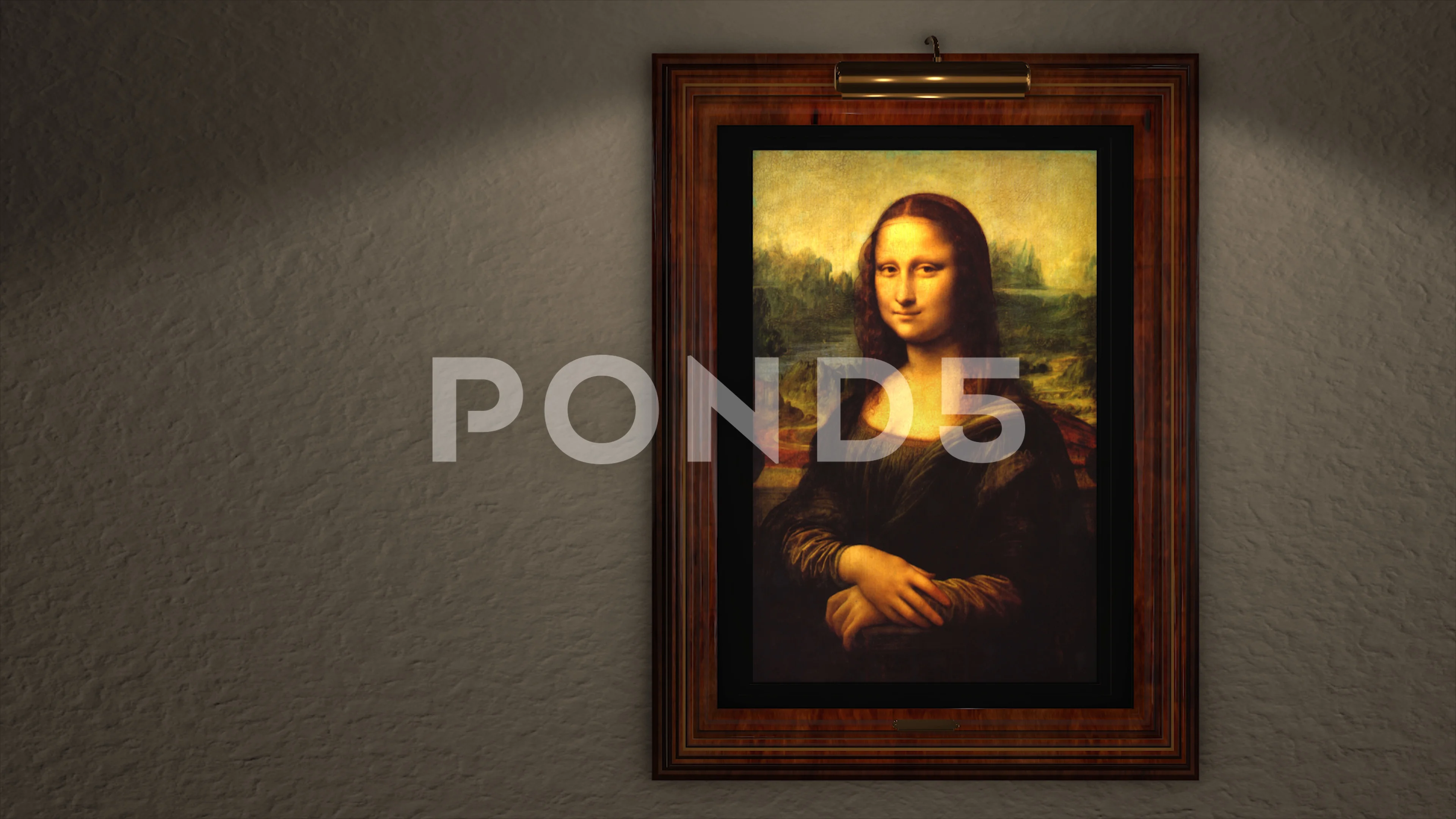 Animated Mona Lisa painted by Leonardo , Stock Video