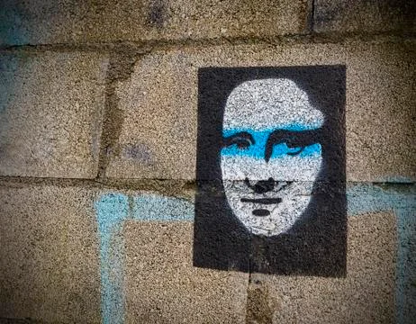 Mona lisa on the wall Stock Photos