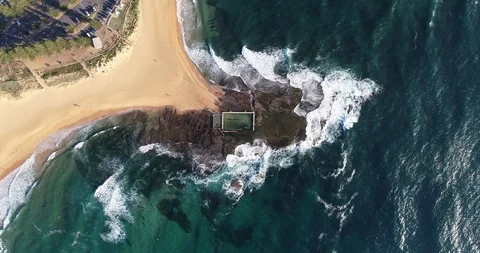 Mona Vale Beach Tide pool, Sydney Australia Stock Footage 121863767