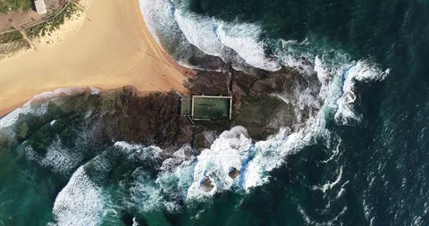 Mona Vale Beach Tide pool, Sydney Australia Stock Footage 121864917