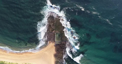 Mona Vale Beach Tide pool, Sydney Australia Stock Footage 121878856