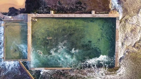 Mona Vale Beach Tide pool, Sydney Australia Stock Footage 122299720