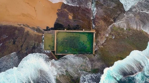 Mona Vale Beach Tide pool, Sydney Australia Stock Footage 122299798