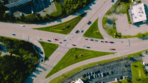 Monaca Aerial Stoplight Stock Footage 251834896