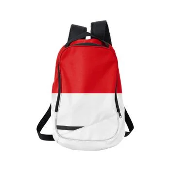 Monacan flag backpack isolated on white Stock Photos