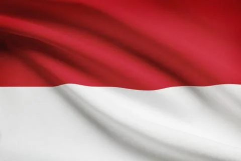 Monacans flag blowing in the wind. part of a series. Stock Illustration