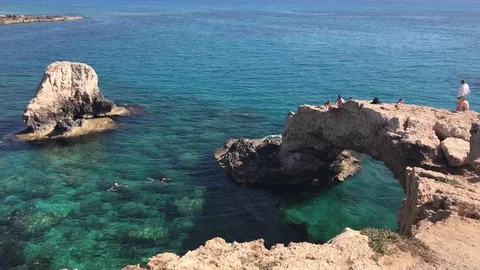 Monachus Monachus Arch in Ayia Napa Video stock 91057053