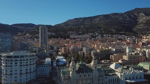 Monaco - 2018: Aerial Drone Monte Carlo Stock Footage 103814909