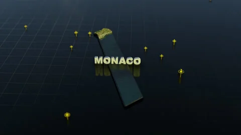 Monaco 3D Map With Animation Stock Footage 308340740