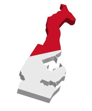 Monaco - 3D map country Stock-Illustration