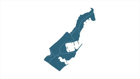 Monaco animated map with selected regions in blue color on a white background Stock Footage 153271776