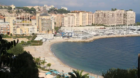 Monaco Beach Aerial View Vídeo Stock 39168265