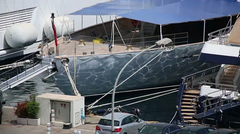Monaco boat with reflections 스톡 동영상 23357434