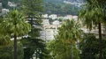 Monaco cityscape with many apartment houses and green trees, homes for rent 4k or 4k+ Resolution
