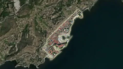 Monaco close-up - satellite. Glow. Stock Footage 153017380