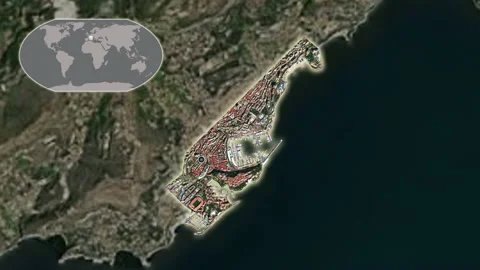 Monaco close-up - satellite. Preview. Glow. Stock Footage 153018233