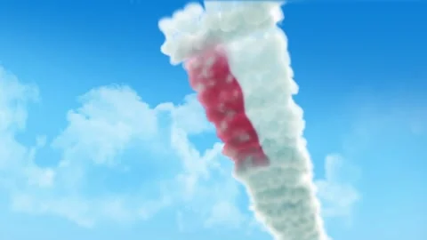 Monaco Flag 3D Render Animation Created with Colored Smoke Trails by Aircraf Stock Footage 332308820